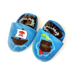 Pirate Treasure‎ Moccasin Robeez Soft Sole Shoe Size 6-12 months Early Walker